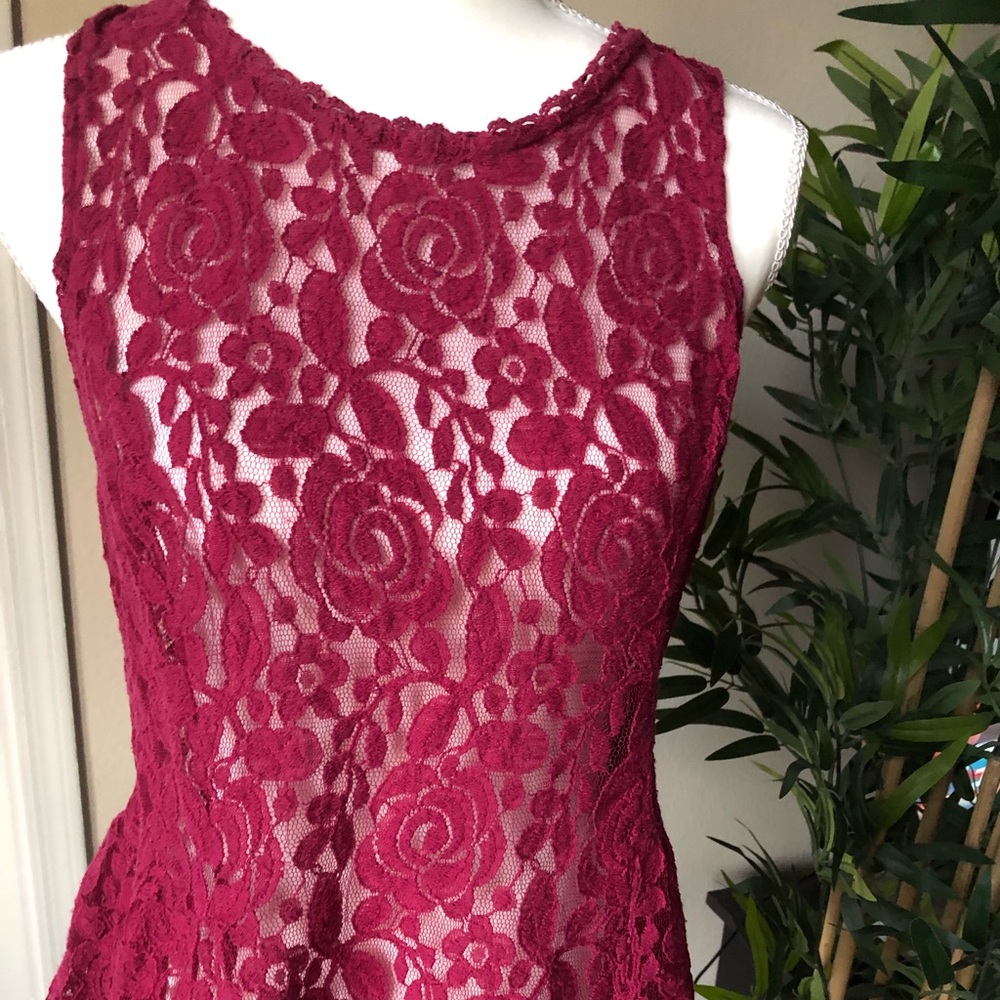 Lace rose print tank top